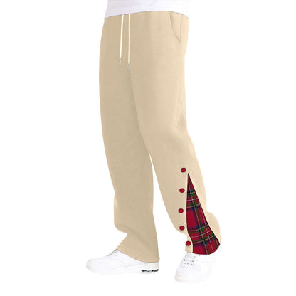 Herren Freizeithose Karomuster Elastisch Mit Kordelzug