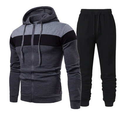 Herren Sportset Freizeit Outfit Farbblock Design Modern