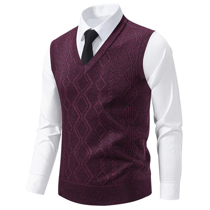 Herren Strickpullover V-Ausschnitt Struktur_optimiert
