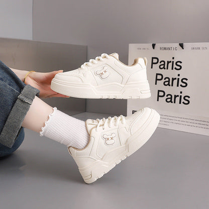 Damen Sneaker Bären Motiv Dicksohle Mode