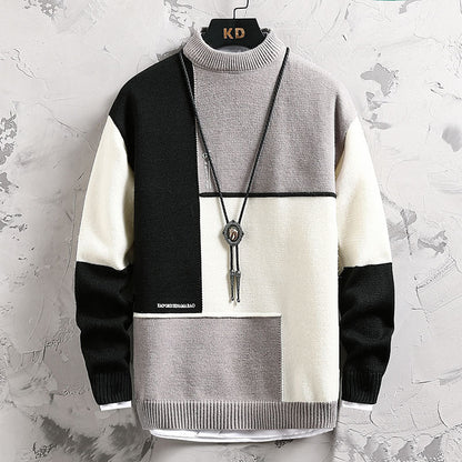 Herren Rollkragenpullover Modern Geometrisches Design Hochwertig