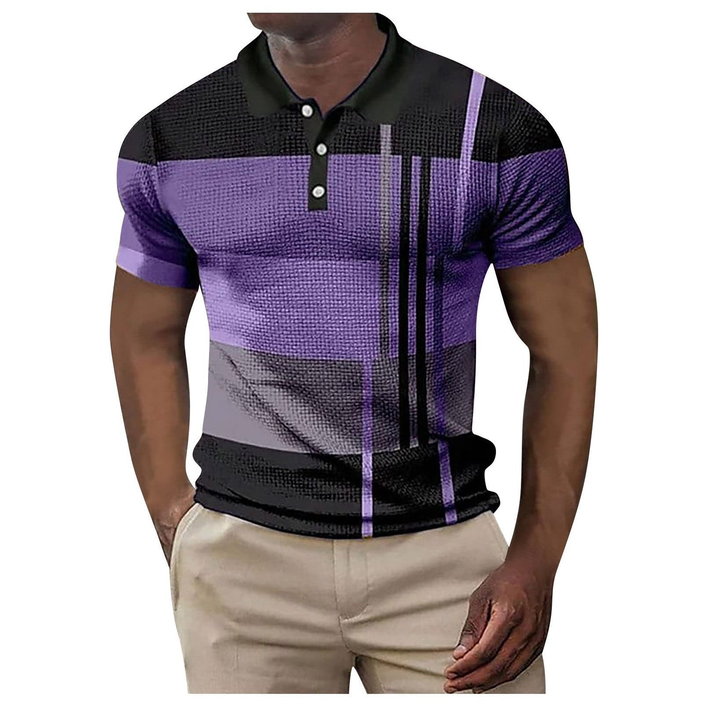 Herren Polohemd Kurzarm Modern Grafikmuster