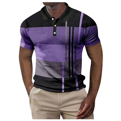 Herren Polohemd Kurzarm Modern Grafikmuster