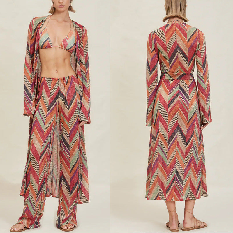 Strandanzug Damen Geometrisch Muster Locker Trendig - BerlinGlamour