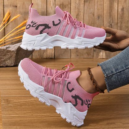 Damen Sport Sneaker Strick Elastisch Rutschfest