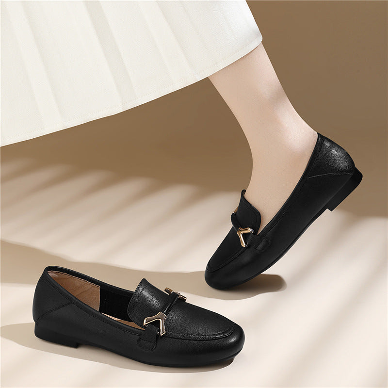 Damen Mokassins Elegante Schnalle Schuhe Modern
