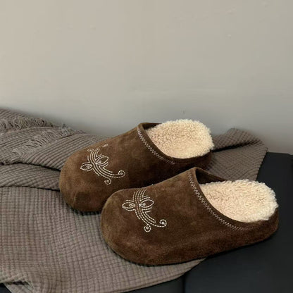 Weiche Damen Hausschuhe Wildleder Kuschelig Warm