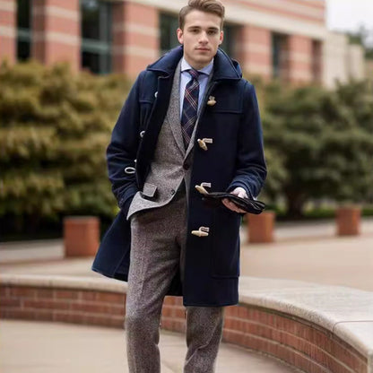 Herren Dufflecoat Langschal Modisch Warm - BerlinGlamour