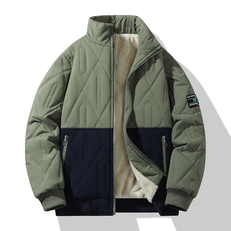 Herren Steppjacke Isoliert Warm mit Hochkragen Weich