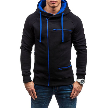 Herren Hoodie Funktionstaschen Reißverschluss Modern