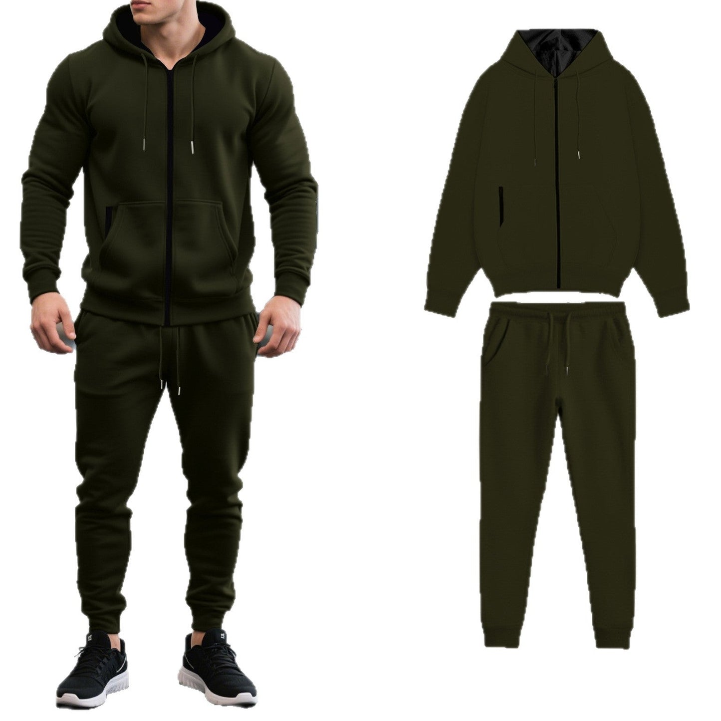 Herren Sportanzug Kapuze Taschen Modern Funktionell