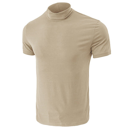 Herren T-Shirt Kurzarm Elastisch Hochkragen Modern