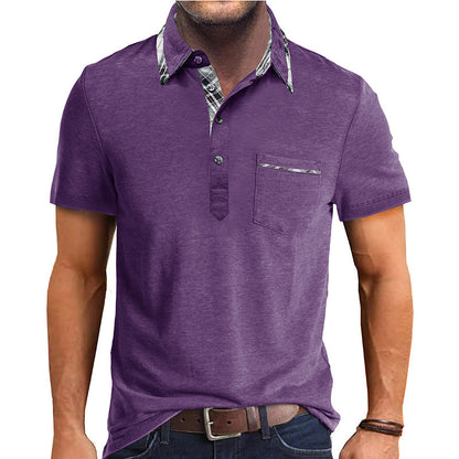 Herren Poloshirt Elegant Modern Kontrast Kragen