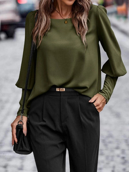 Elegantes Damen Oberteil Puffärmel Weich