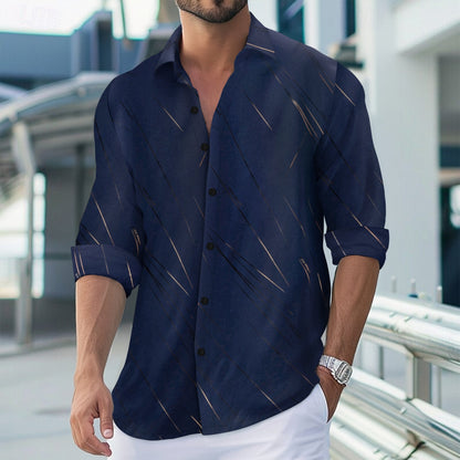 Herren Langarmhemd Modern mit Farbenfrohem Design Berlin Style - BerlinGlamour