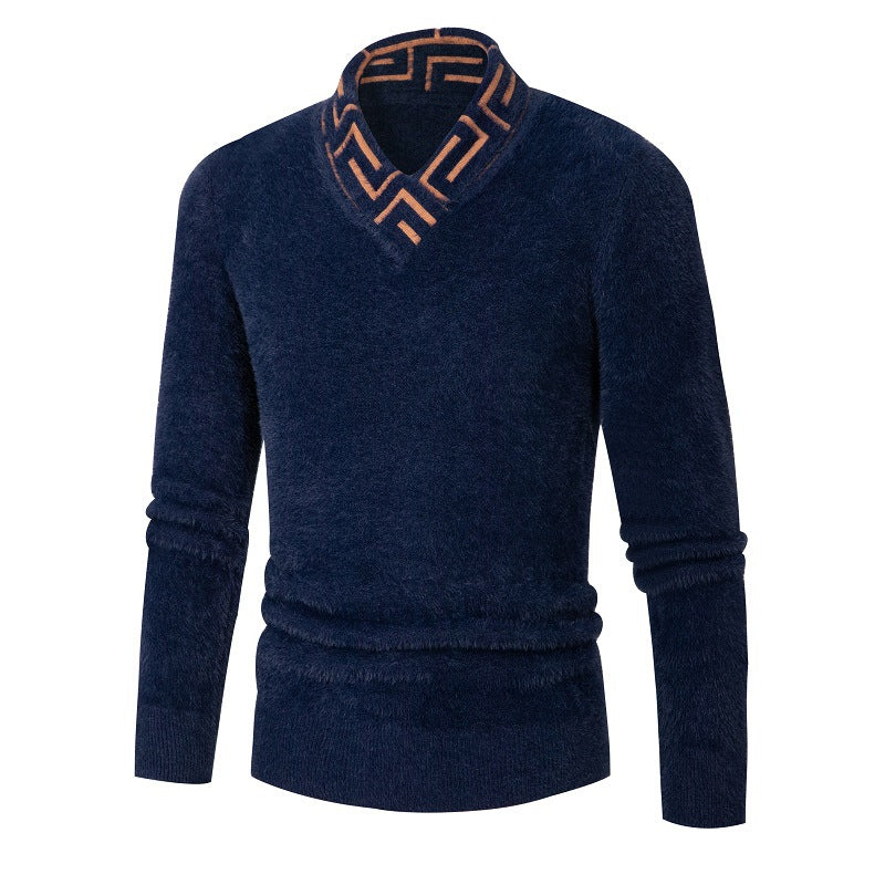 Herren Pullover Modern Stehkragen Strukturiert Trendig