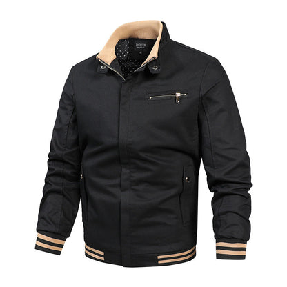 Herren Jacke Übergangsjacke Modern Mit Kontrasten Schwarz