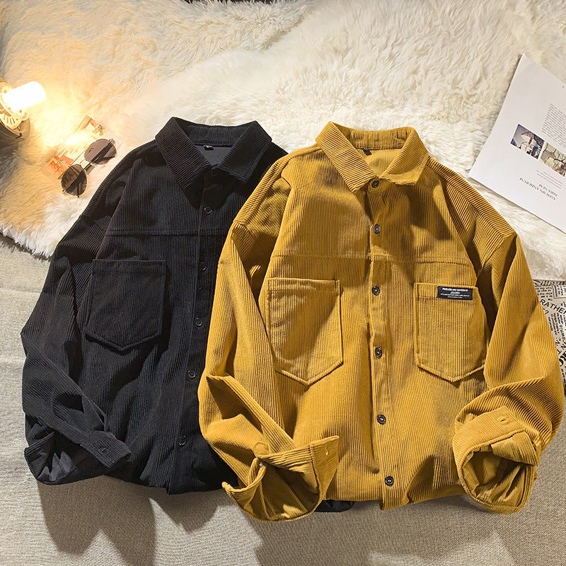 Herren Kordjacke Modern Schnitt mit Brusttaschen