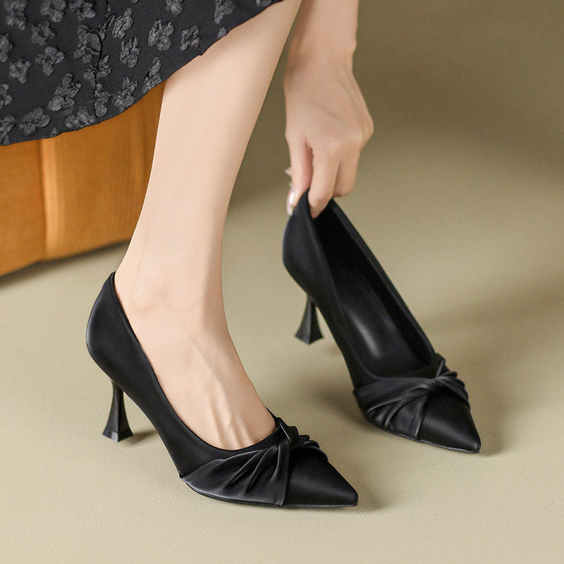 Damen Pumps Mit Knoten Dekor Hochhackig Elegante Schuhe