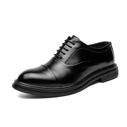 Elegante Damen Schnürschuhe Leder Schwarz Höhe Schuhe