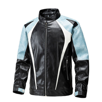 Herren Leder-Motorradjacke Sportlich Ergonomisch Sicherheit