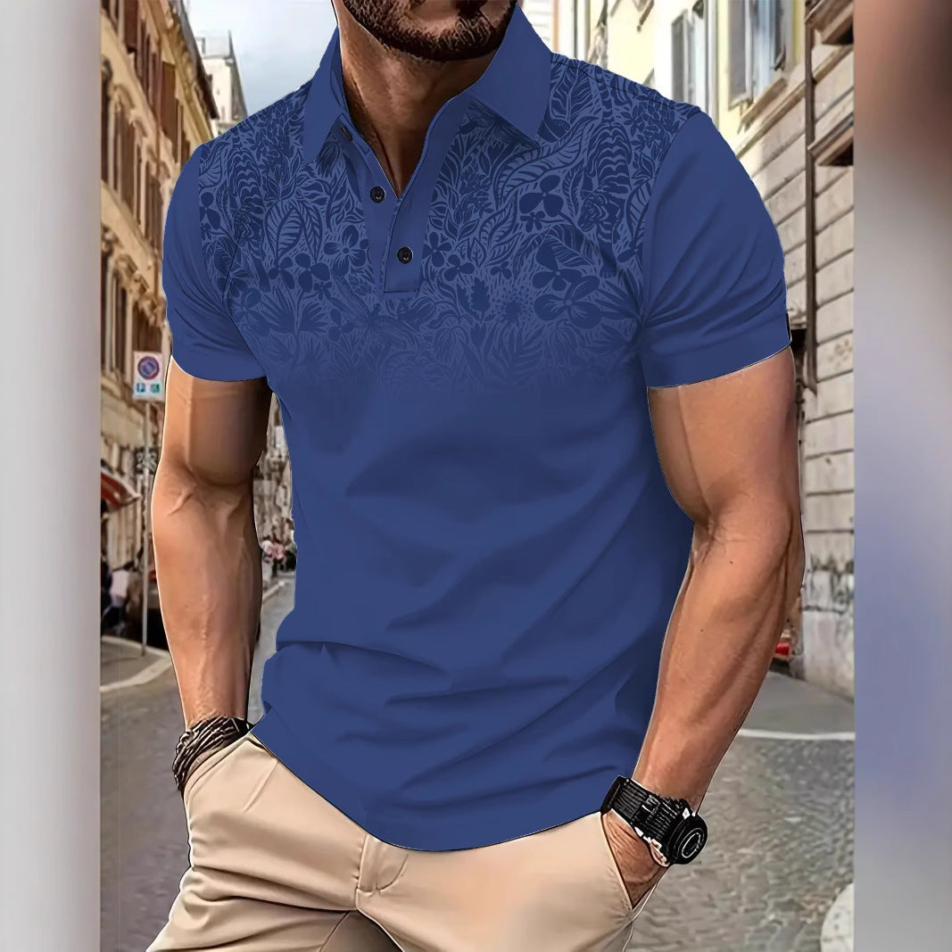 Herren Poloshirt Blumenmuster Atmungsaktiv Sommer - BerlinGlamour
