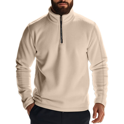 Herren Fleece Pullover Halbzipp mit Reißverschluss Warm