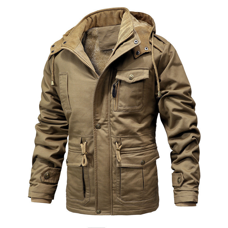 Herren Winterjacke Modisch Multifunktions mit Kapuze Fleece