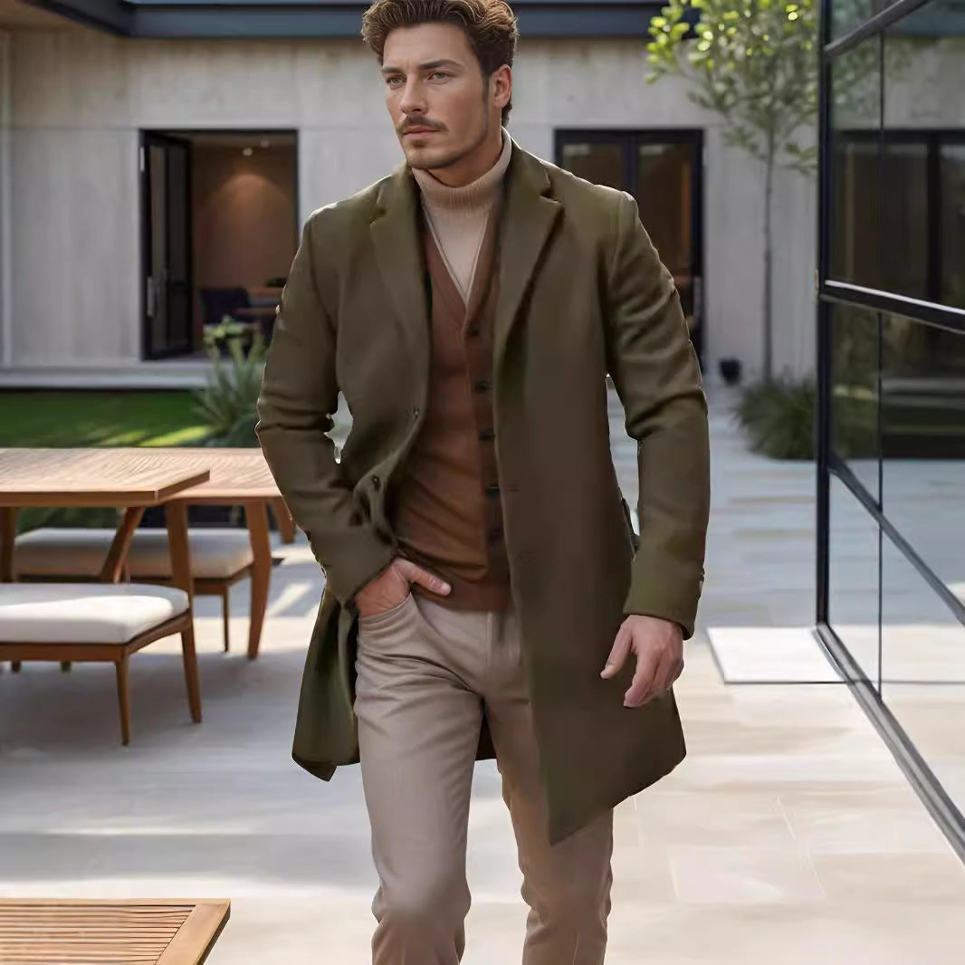 Herren Wollmantel Einfach Elegant