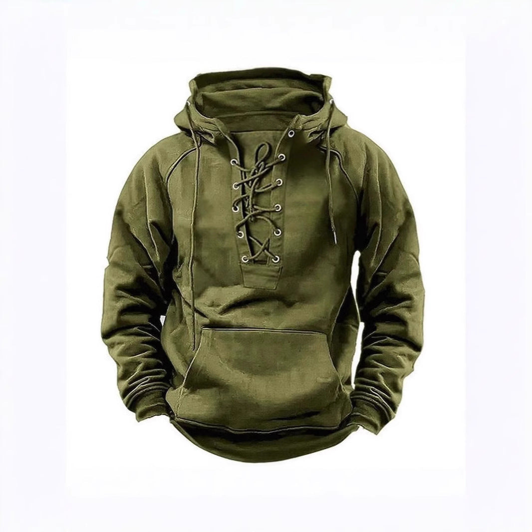 Herren Kapuzenpullover Weich Warm Schnürdesign Modern