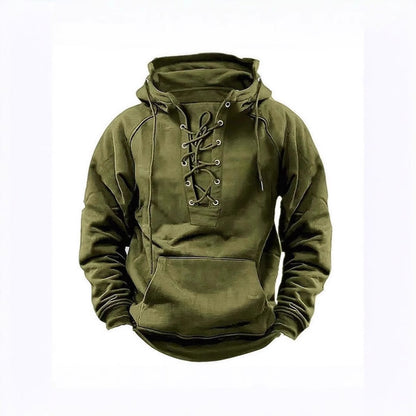 Herren Kapuzenpullover Weich Warm Schnürdesign Modern