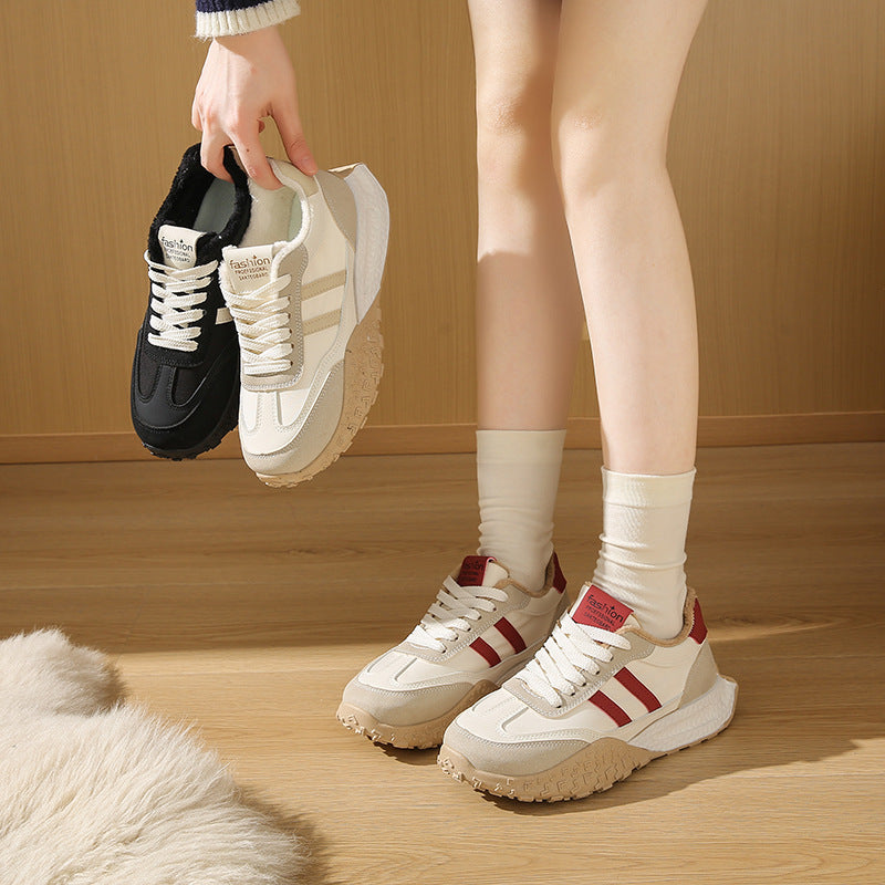 Damen Sneaker Sportlich Bequem mit Fleece-Innenfutter