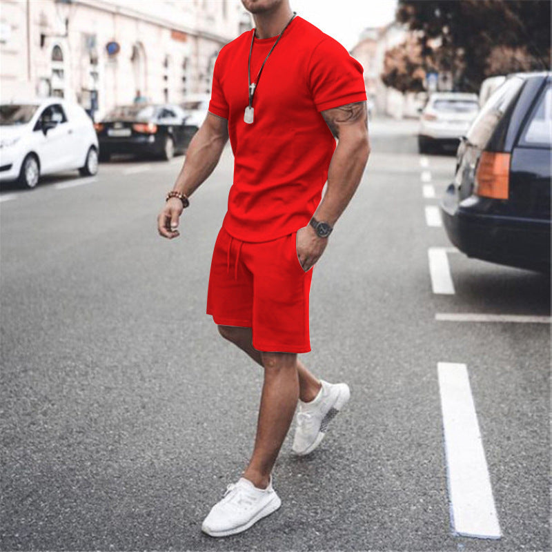 Herren Kurzarm Set Sportlich Elastisch Mit Taschen