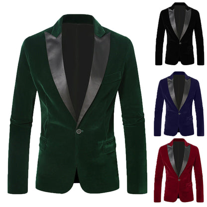 Herren Samtblazer Eleganter Anzug Blazer Mit Satinkragen - BerlinGlamour