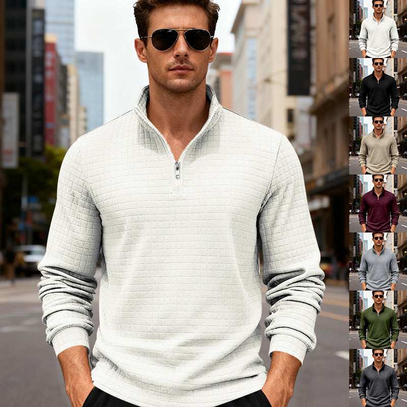 Sportlicher Herren Pullover Reißverschluss Modern - BerlinGlamour