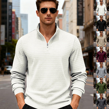 Sportlicher Herren Pullover Reißverschluss Modern - BerlinGlamour