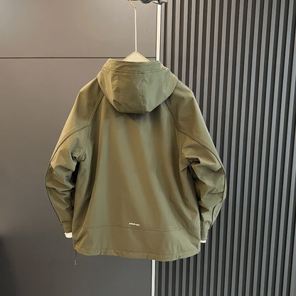 Herren Wetterjacke Verstellbare Kapuze Wasserdicht Outdoor