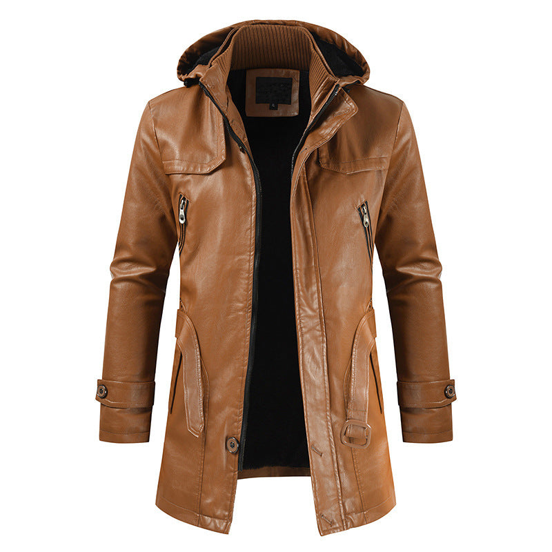 Lederjacke Herren Lederjacke Mit Kapuze Modern