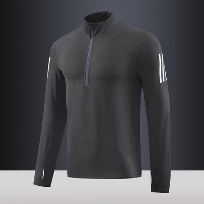 Herren Langarmshirt Thermo Funktionsshirt mit Reißverschluss