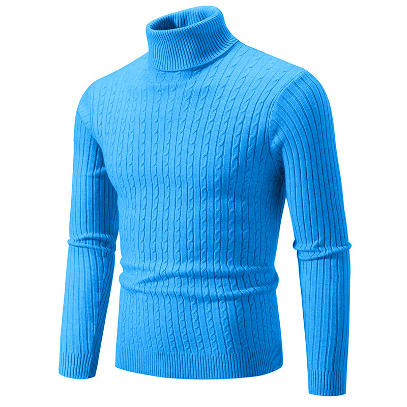 Herren Rollkragenpullover Strukturiert Zopfmuster Modisch