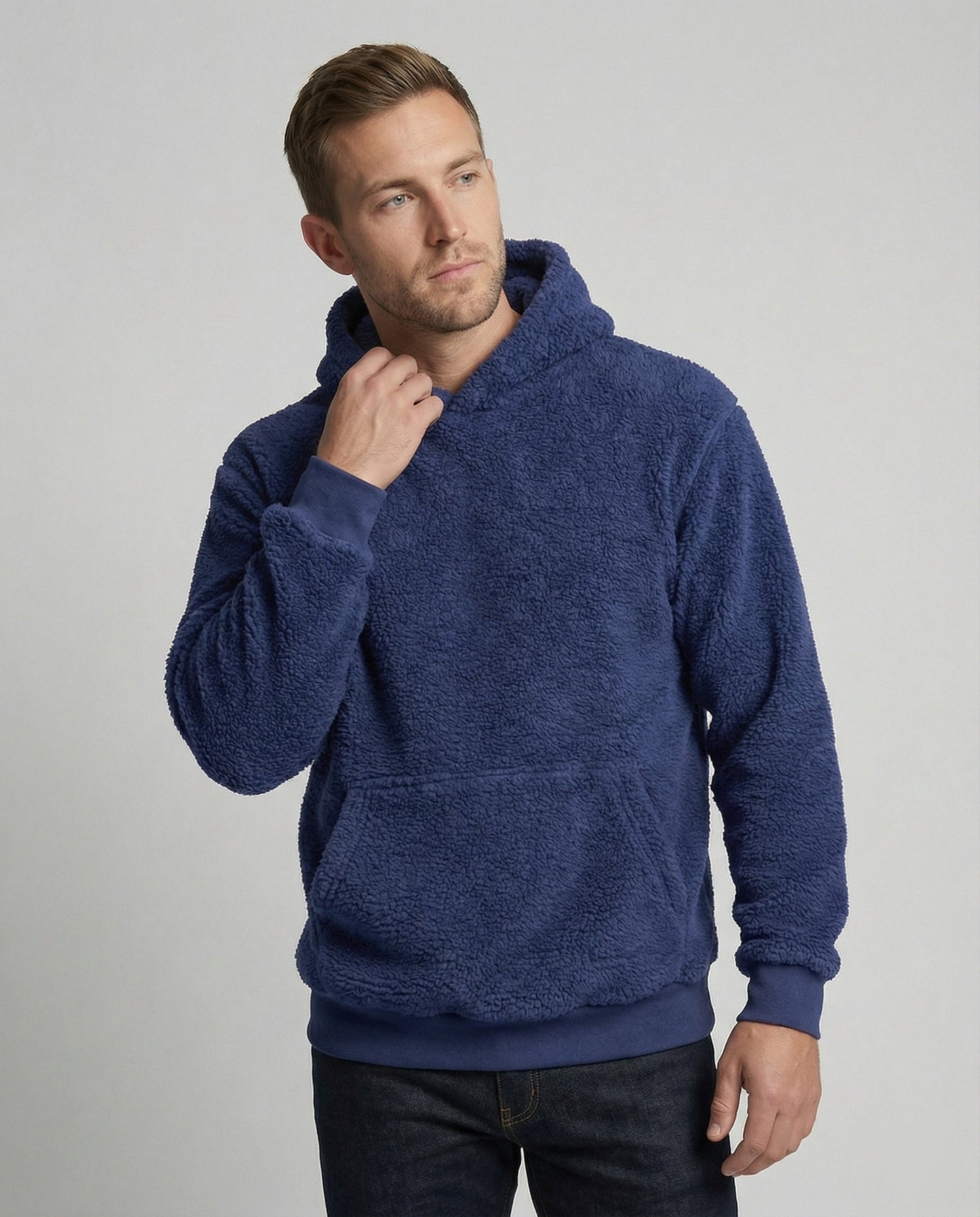Weicher Teddy-Pullover Herren mit Taschen Praktisch - BerlinGlamour
