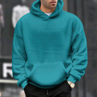 Große Fleece-Pullover Herren Oversized Kapuze mit Taschen