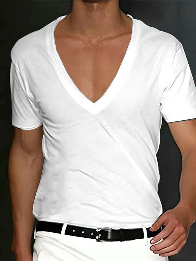Herren T-Shirt V-Ausschnitt Slim Fit Premium Qualität