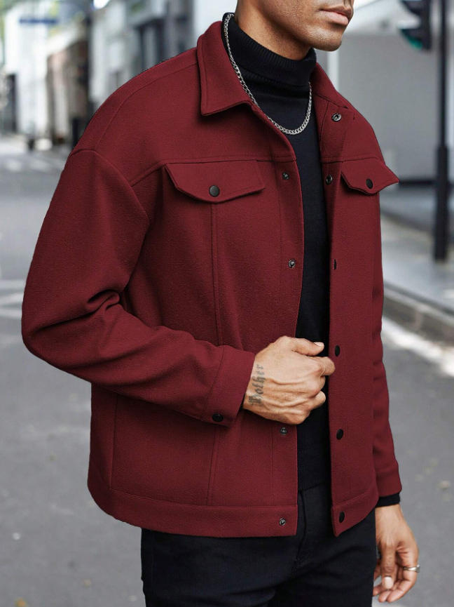 Herren Overshirt Jacke Lässig Modern Mit Details