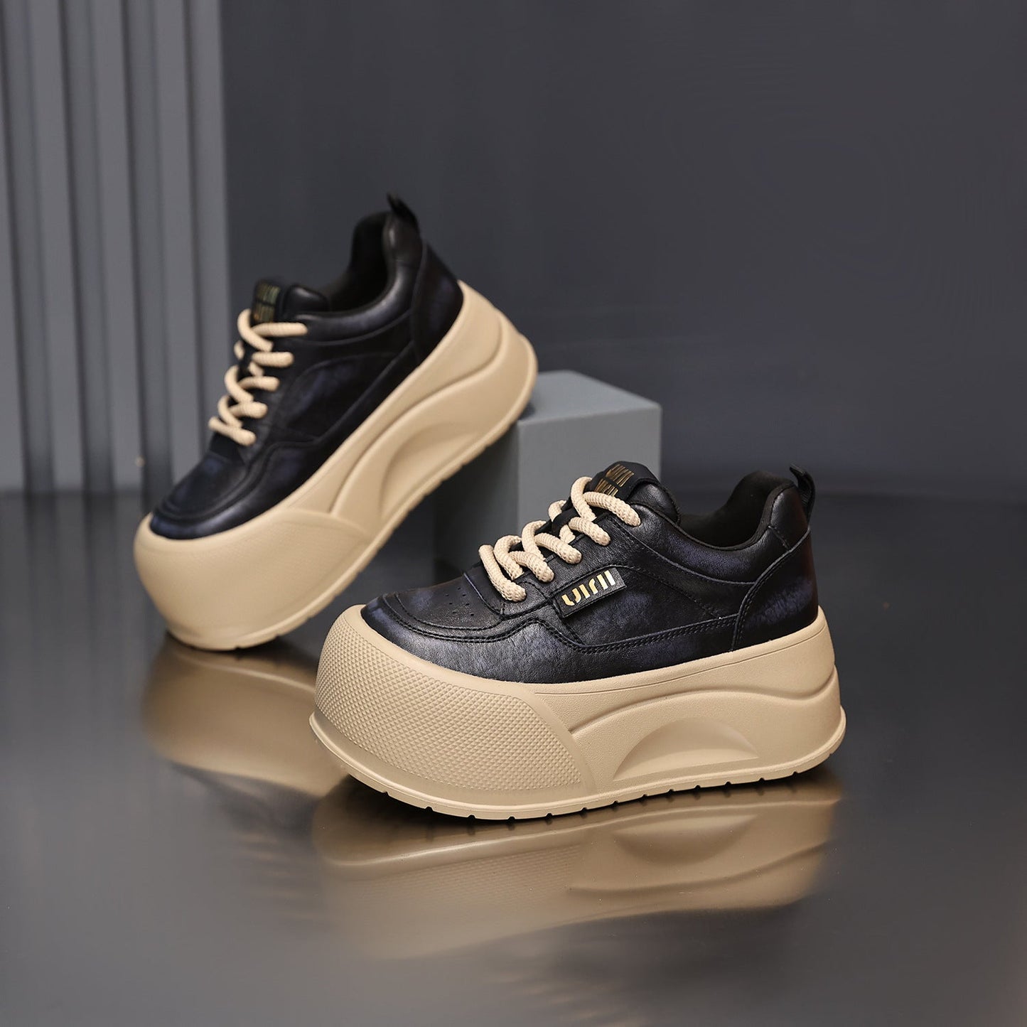 Damen Sneaker Hoch Plattform Schuhe Bequem
