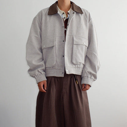 Herren Übergangsjacke Lässig mit Weichem Kragen und Taschen