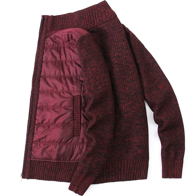 Herren Strickjacke Modern mit Steppdetails Grau