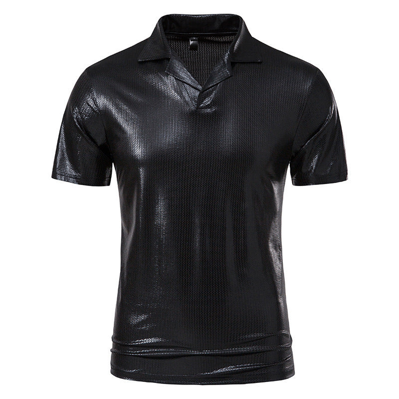Herren Hemd Kurzarm Modern Glänzend Berlin Style