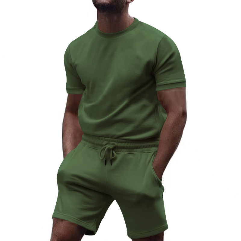 Herren Sportoutfit Rundhals Leicht Elastisch Laufshorts