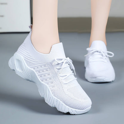 Damen Sneaker Laufschuhe Elastisch Atmungsaktiv Sport